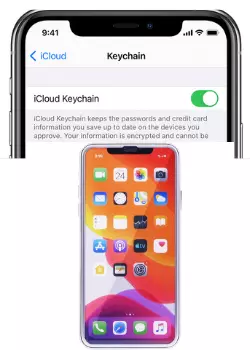 Apple iPhone setting to set iCloud keychain